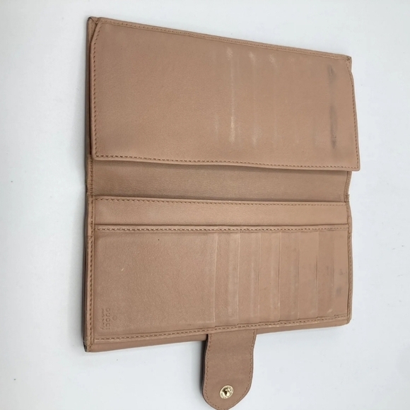 🔹️ GUCCI 🔹️ long leather wallet purse Italy Brown Canvas heart ✨️🤎 - Picture 13 of 13
